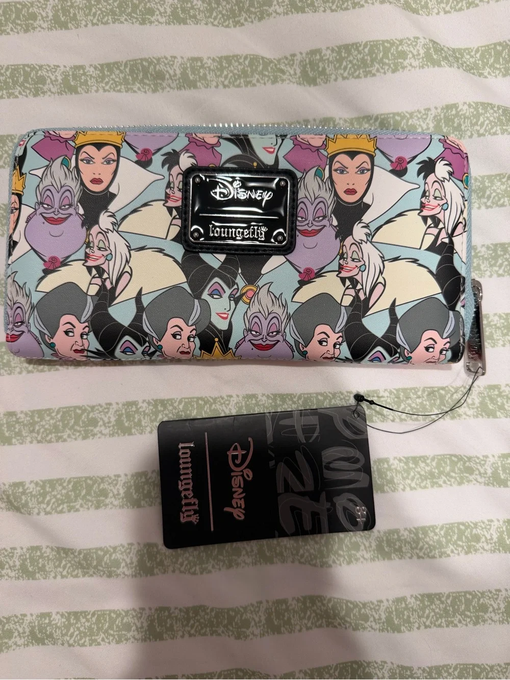 Loungefly Disney Villains Pattern Zip Wallet in Pastel Multi